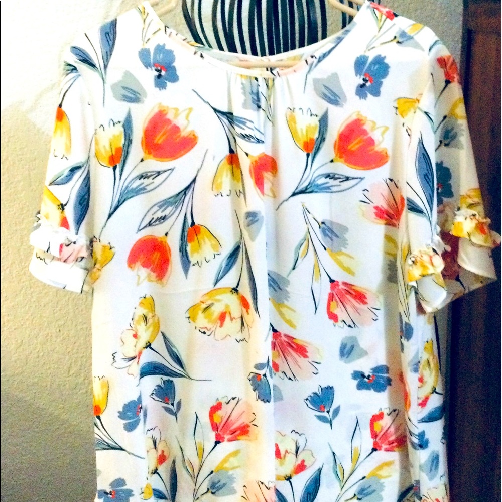 Spring -Summer floral blouse size XL
